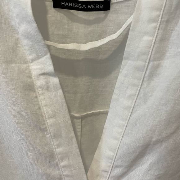 2022 spring Marissa Webb pax linen henley tunic Dress with obi belt - Picture 6 of 14